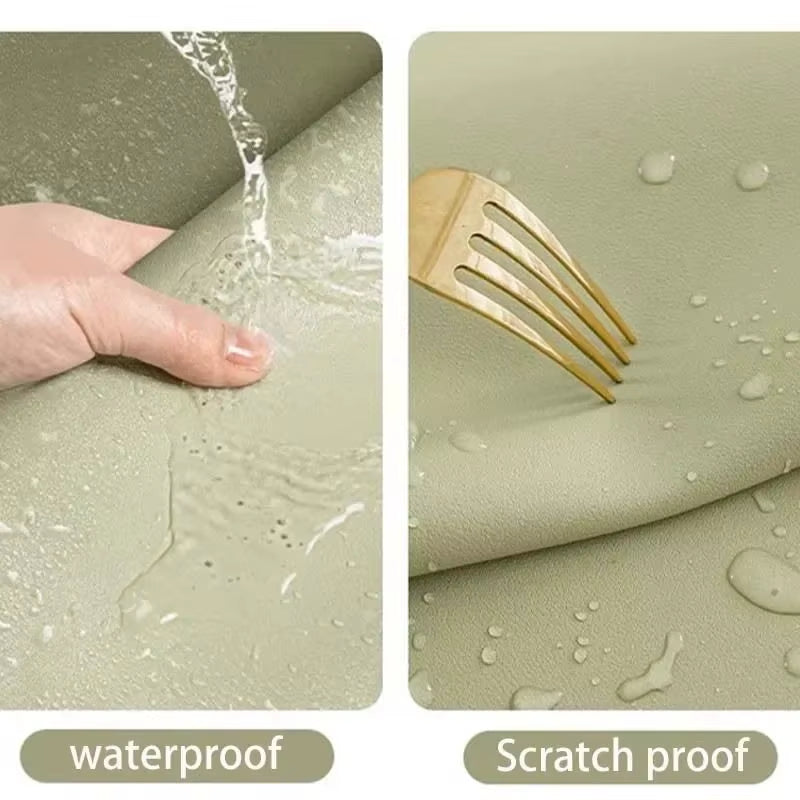 Premium Waterproof Leather Table Cloth - Easy Clean Anti-Slip Desk Protector for Home and Office