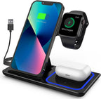 Wireless Charger for Iphone Apple Watch & Airpods 3 in 1 Wireless Charger Stand