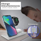Wireless Charger for Iphone Apple Watch & Airpods 3 in 1 Wireless Charger Stand