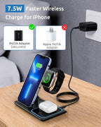 Wireless Charger for Iphone Apple Watch & Airpods 3 in 1 Wireless Charger Stand