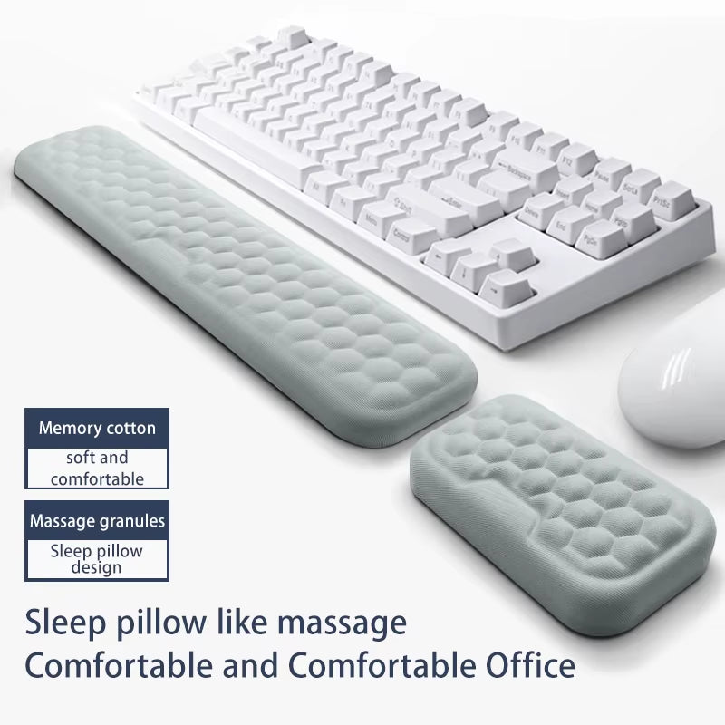 Elevate Your Comfort: Ergonomic Keyboard Mouse Wrist Rest with Memory Foam for Office Typing and Relaxation