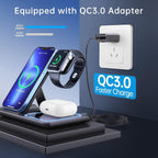 Wireless Charger for Iphone Apple Watch & Airpods 3 in 1 Wireless Charger Stand